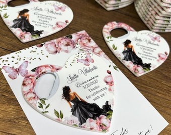 Mis Quince Años Favors - Personalized Photo Bottle Opener Magnets