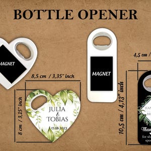 Personalized Wedding Keepsake Magnets - Custom Bottle Opener Design image 11