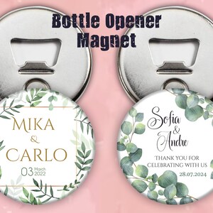 Customizable bottle opener - Bulk wedding favor bottle opener for guest - personalized bottle opener magnets - Save the date