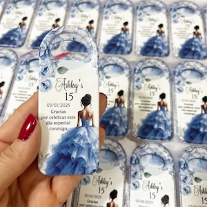Personalized Quinceanera Photo & Text Magnetic Bottle Openers