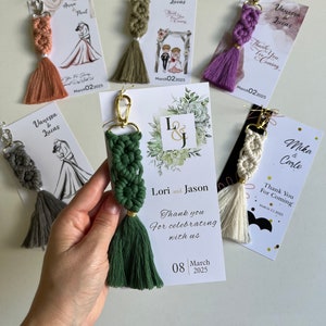Llaveros de macramé personalizados: obsequios personalizados para bodas y eventos