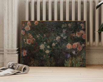 Maria Oakey Dewing Rose Garden | Vintage Painting, Muted Tones Flowers Print, Antique Fine Art, Wall Poster, Artwork, Home Decor