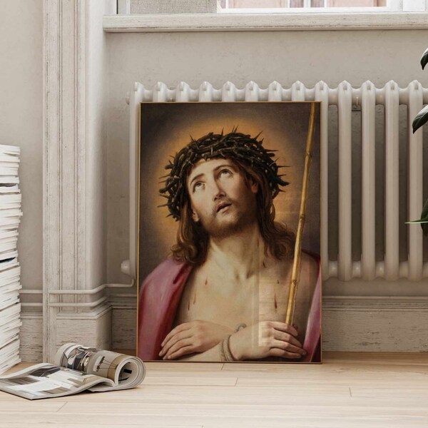 Guido Reni Ecce Homo | Baroque Painting, Vintage Print, Fine Wall Art, Poster, Crowning With Thorns Artwork, Antique Pictures of Christ