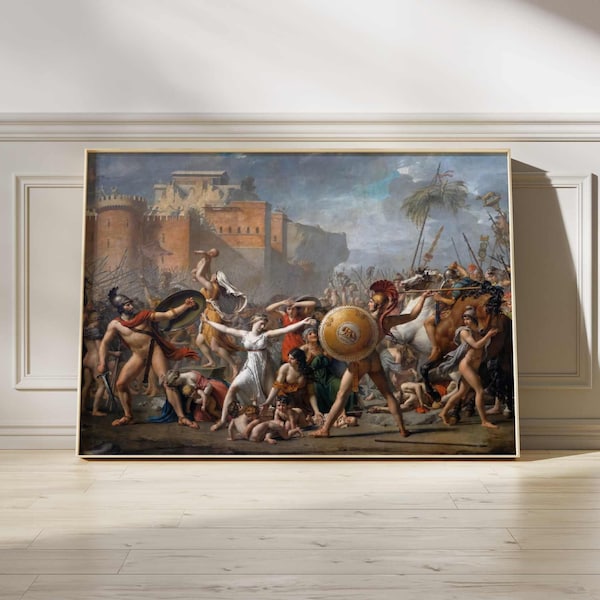 Jacques-Louis David The Intervention of the Sabine Women | Vintage Reproduction Painting, Print Antique Fine Art Wall Poster Artwork Picture