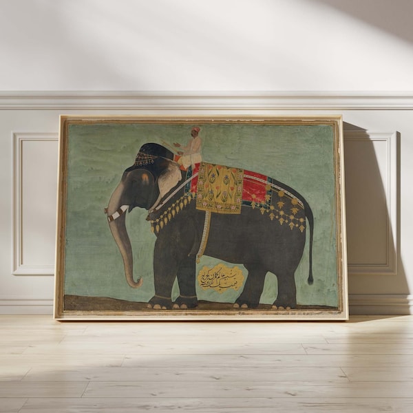 Alam Guman Portrait of the Elephant | Indian Culture Painting, Vintage Print, Fine Wall Art Poster Picture
