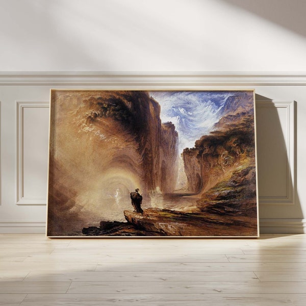 John Martin Manfred and the Alpine Witch | Literary Theme Painting, Vintage Print, Fine Wall Art Poster Artwork Pictures