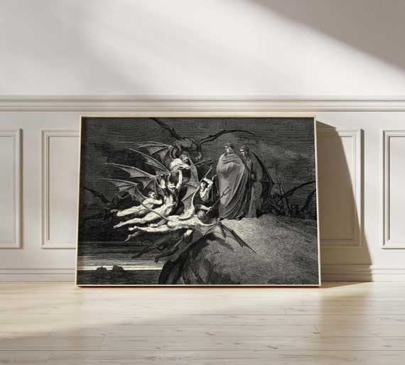 The Mouth of Hell Gustave Dore Print Wall Art Dante Wall 