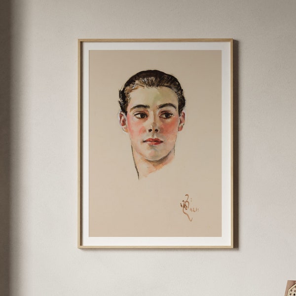 William Bruce Ellis Ranken Linley Francis Messel | Male Portrait Painting, Vintage Homosexual Print Fine Wall Art Poster Artwork Picture