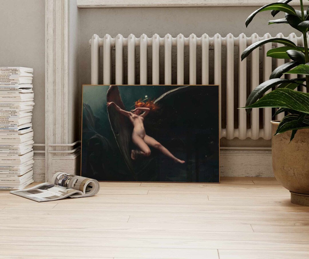 Falero Luis Ricardo A Fairy Under Starry Skies Antique Fantasy Painting