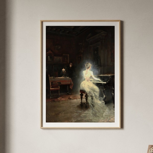 George Roux Spirit | Ghostly Apparition Painting, Ghoulish Vintage Print, Fine Wall Art Poster Artwork Pictures