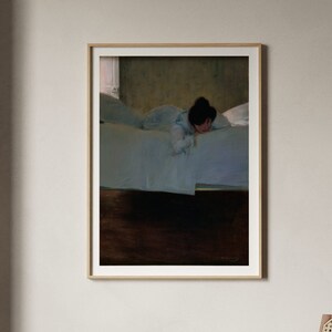 Ramon Casas Laziness | Sunday Morning in Bed Painting, Lazy Day Print, Fine Wall Art Poster, Artwork, Home Decor Pictures