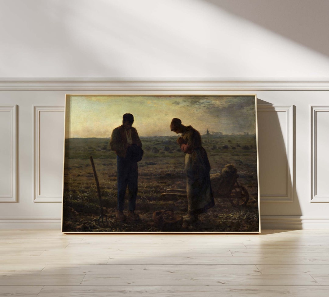 Jeanfrancois Millet El Ángelus Catholic Prayer Painting, Religious