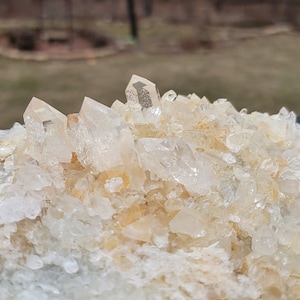 10&quot; Golden Arkansas Quartz Cluster - Channeling Crystal, Internal Rainbows, Fairy Dust