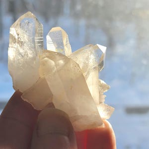 2.5&quot; Record Keeper Clear Quartz Cluster - Gift - Glass back crystal cluster - Quartz specimen - Arkansas quartz crystal