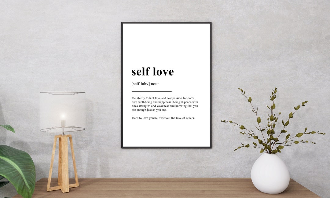 Self Love Definition Wall Art Self Love Dictionary Meaning Etsy