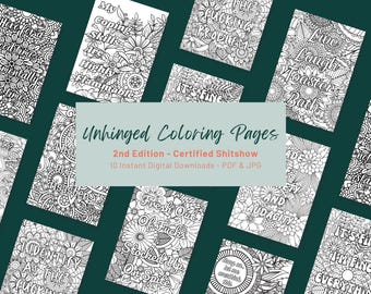 Adult NSFW Coloring Pages | Unhinged Humor Coloring Book | 18+ Printable Art PDF & JPG