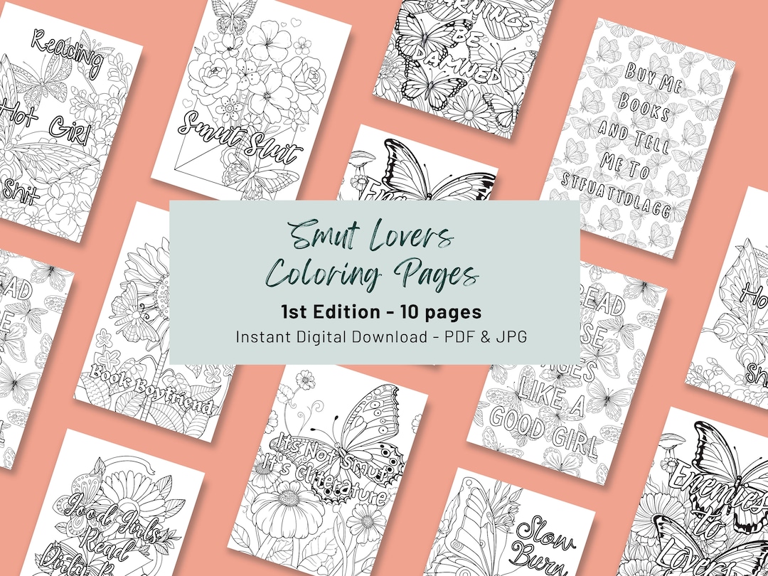 Smut Lovers Adult X-rated Coloring Pages NSFW Adult/smut Reader/book Tok/spicy Book Club/romance ...