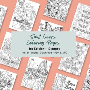 Smut Coloring Pages for Adults Spicy NSFW BookTok Romance Printables Dirty Book Lover Gift X-Rated Adult Coloring Book