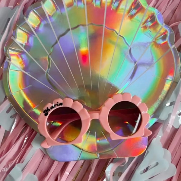 Personalized Seashell Sunglasses: Kids Party Favors, Mermaid Theme
