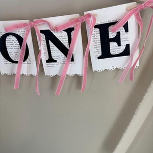 Custom Book Page Banner: Chapter One Birthday, Baby Shower, highchair and milestone banner , storybook image 9