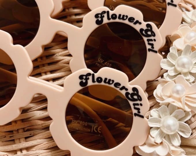 Personalized Flower Sunglasses: Kids Wedding Favor, Party Gift