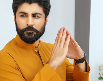 Men's Cotton Kurta Shalwar Kameez: Pakistani Indian 2-Piece Suit