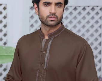 Men's Kameez Shalwar, Premium Fabric, Stitched Kurta Ensemble