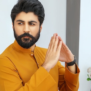 Men&#39;s Cotton Kurta Shalwar Kameez: Pakistani Indian 2-Piece Suit