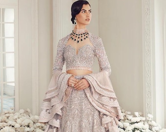 刺繍ネットマキシドレス：パキスタン・インドのウェディングデザイン