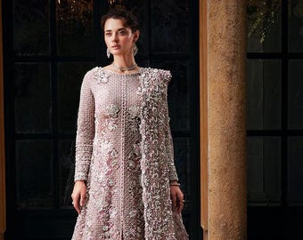 Pakistani Indian Maxi Dress,maria B Designer Lehenga Choli: Hand