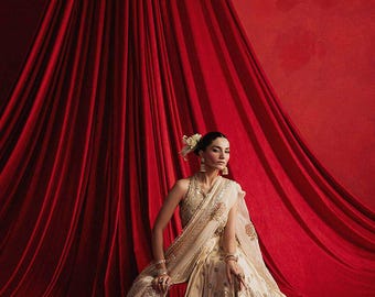 Custom Pakistani Bridal Lehenga: Heavy Embroidered Wedding Maxi