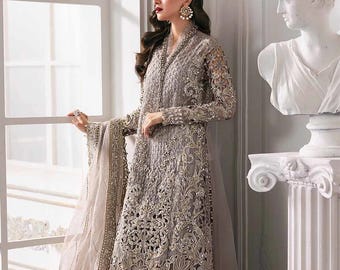 Handmade Embroidered Pakistan Indian Maxi Dress: Wedding Wear, Maria B, Party Wear Dresses