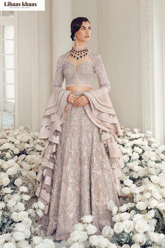 Pakistani Indian Wedding Dress, Embroidered Bridal Maxi, Heavy Embroidery,  Dresses, Wedding Wear, - Etsy Ireland