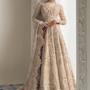 Custom Stitch Pakistan Indian Women Maxi, Maria B Designer, Hand Made Lehenga, Fully Embroidered, Wedding Wear, Ready Made, Formal Event.