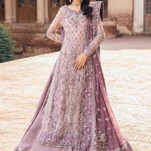 Lialc color Custom Stitch Embroidered  Pakistani Indian Maxi Suit, Wedding Wear, Formal Dress, Wedding Lehenga.
