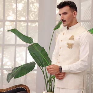 Pakistani Indian Men Waist Coat, Hand Made, Premium Quality Fabric, Finest Stitch, Italian Thread, Formal Dressing, Wedding Collection.