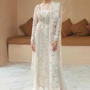Custom Stitch Pakistan Indian Women Maxi, Maria B, Heavily Embellished,Heavy Embroidered, Wedding Wear.