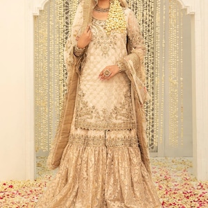 Pakistani Indian Women Pure Organza Maxi Suit, Hit Maria B Design, Heavy Embroidery, Hand Work, Party Wear, Full Suit, Wedding Collection.