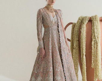 Handmade Embroidered Lehenga: Pakistani Indian Wedding Wear