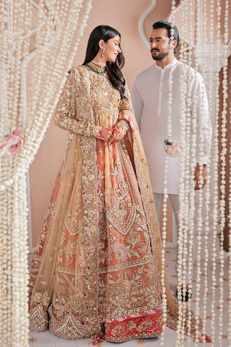 Pakistani wedding dress Embroidered Pakistani Indian Lehenga, Formal Event image 2
