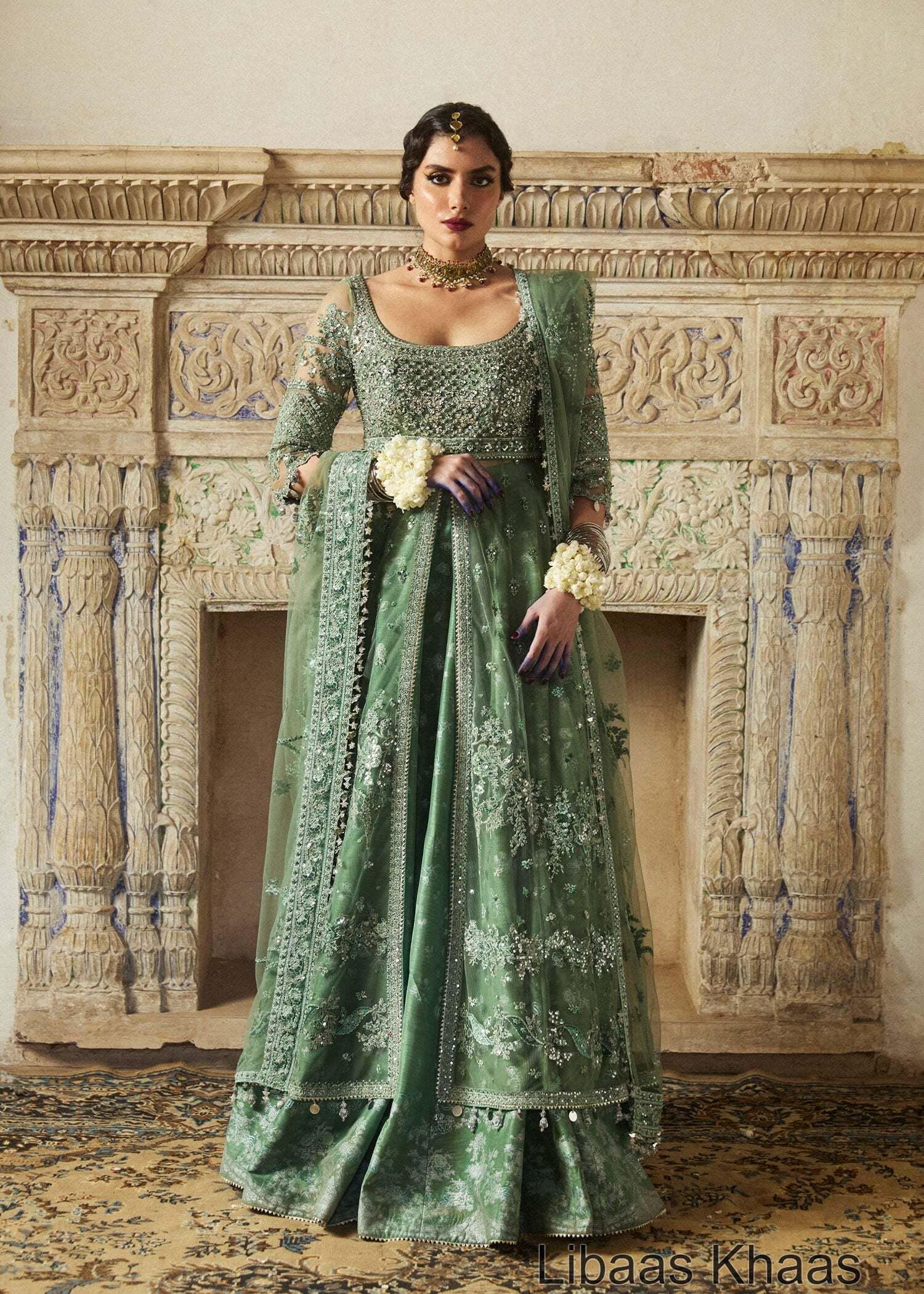 【未使用】MariaデザインIraqiイラキドレス Custom Stitch Pakistani Indian Wedding Maxi, Maria B Designer