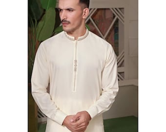 Pakistani Indian Men Premium Boski Shalwar Kameez, Patch Work, Finest Stitch, Italian Thread, Formal Dressing, Wedding Collection.