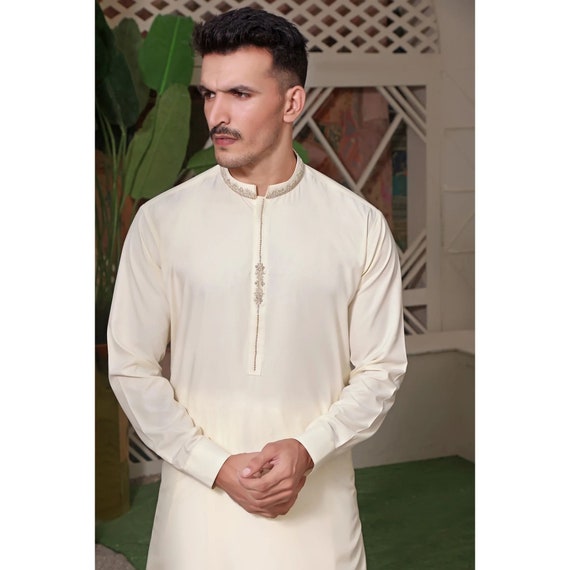 Buy Pakistani Indian Men Premium Boski Shalwar Kameez Patch Work
