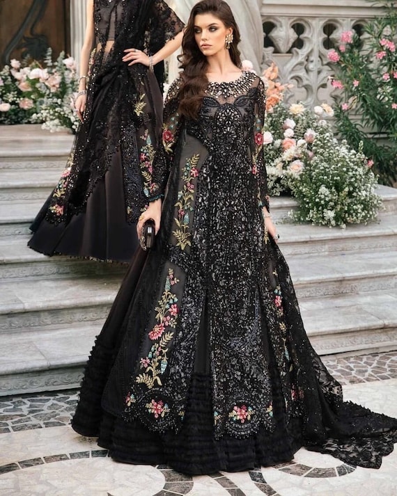 Custom Stitch Pakistani Indian Wedding Maxi, Maria B Designer