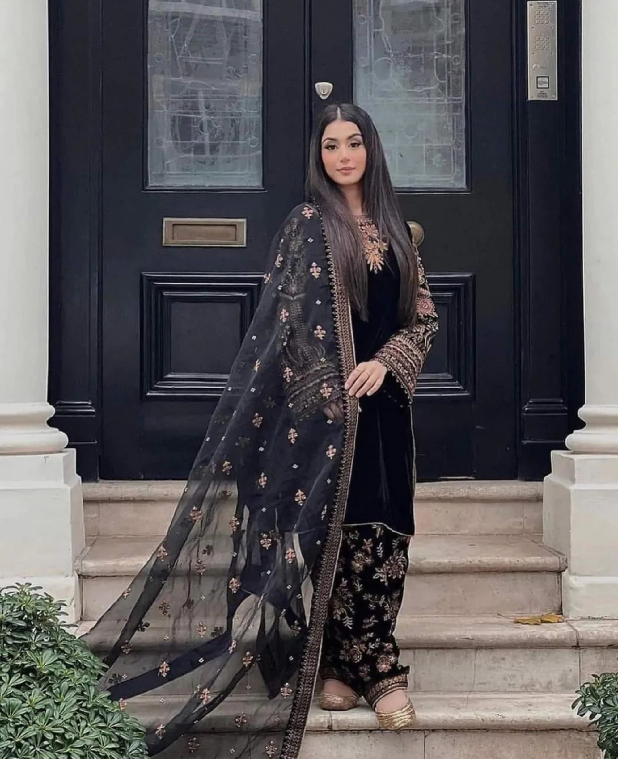 Black Suit Velvet Suit Designs For Ladies THE LIBAS COLLECTION