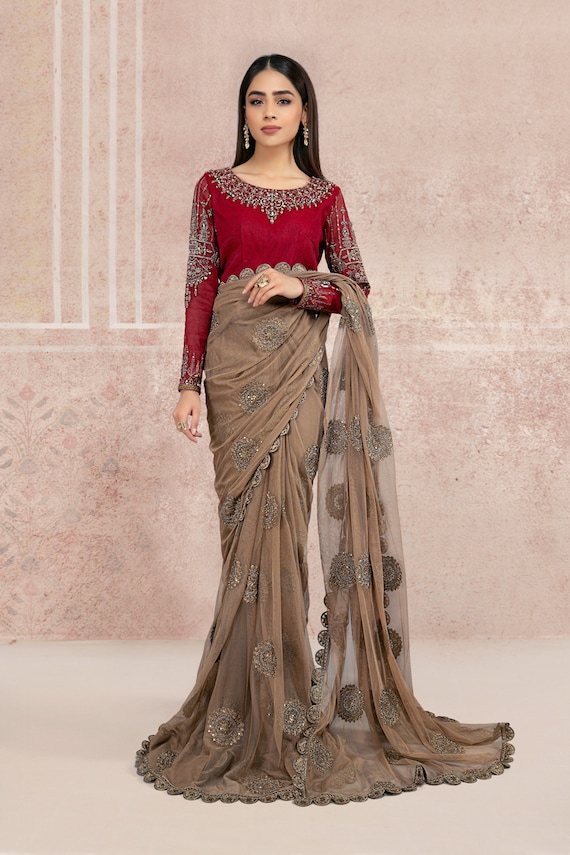 Buy Pakitani Indian Women Saree Suit Hit Chiffon Design Heavy Embroidery Designer Wear Hand Work Party Wear Full Suit Wedding Collection. Online in India Etsy