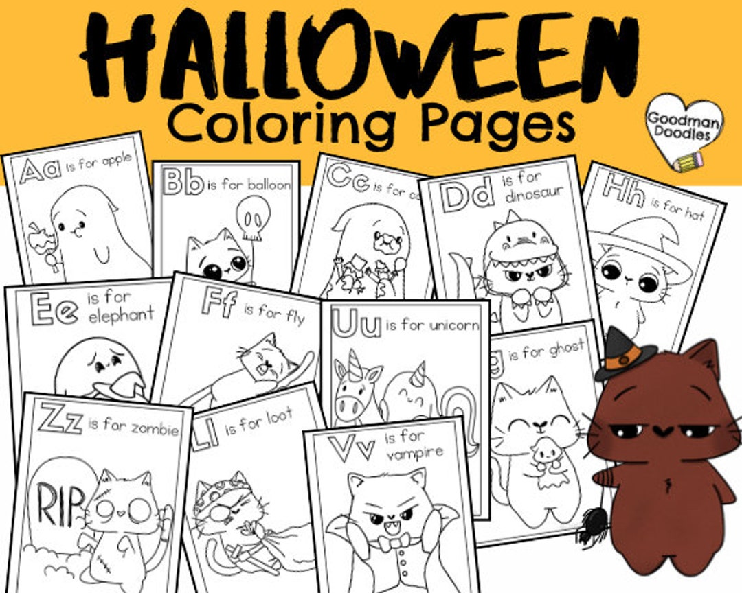Halloween Coloring Pages - Etsy