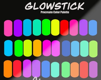 Procreate Color Palette, Color Swatches, Neon Palette, Digital Download