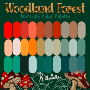 Woodland Forest Procreëer kleurenpalet | Kleurstalen | iPad voortplantingstools | Landschapspalet | Aardetonen | Natuur palet