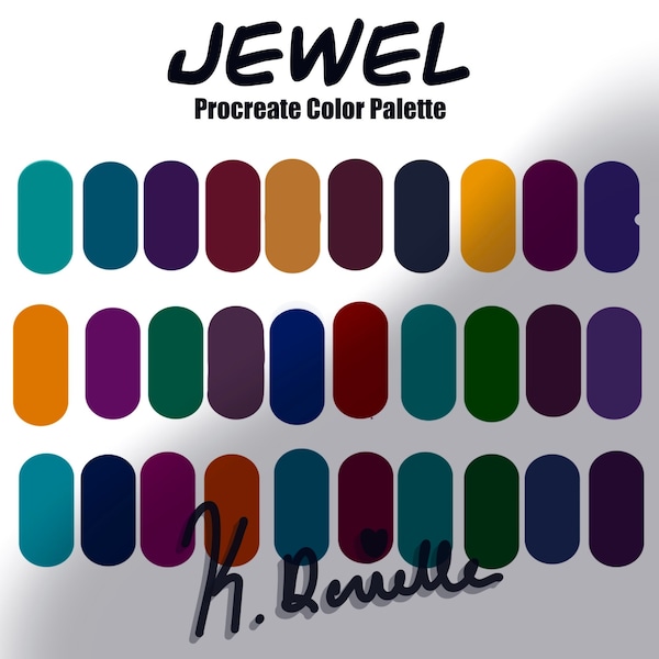 Procreate Color Palette / Color Swatch / Procreate / Digital Art / Jewel Tone / Fall Color / Trend